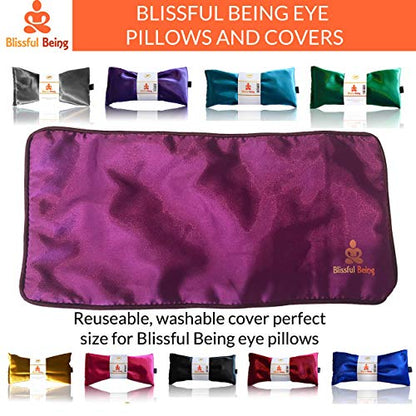 Lavender Eye Pillow - Hot or Cold Weighted Satin Eye Mask perfect for Sleeping, Yoga, Meditation - Gifts for Women, Birthday, Teachers - Natural Herbal Relaxation (Sapphire) - color: Sapphire