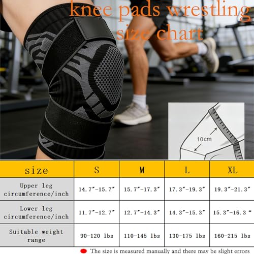 Knee joint bracket, Breathable Elastic Compression Knee Pad with Bilateral Spring-Supported Patella Gel Pads. High durability and performance suitable for jiu-jitsu, Muay Thai, wrestling, volleyball, running, cycling. Unisex (White, X-Large) - color: Whit