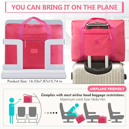 Travel Duffel Bag 24 PCS Foldable Travel Bag Bulk Carry on Luggage Bag Waterproof Tote Sports Gym Bag Lightweight Large Weekender Overnight Bag for Women and Men (Red 24PCS) - color: Red 24PCS