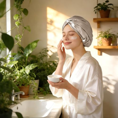 ZIMASILK 22 Momme 100% Mulberry Silk Bonnet for Sleeping Women, Taupe - color: Taupe - New