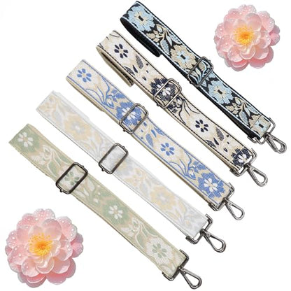 1.5" Wide Purse Strap Silver Hardware Adjustable Replacement Long Crossbody Bag Strap for Thick Shoulder Bags Canvas Handbags Straps - color: Silver Hardware-A-Blue