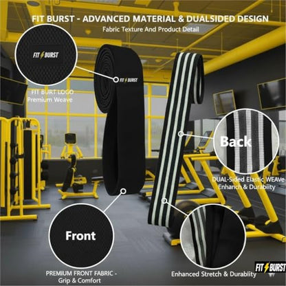 76-Inch Fabric Resistance Band for Full Body Workouts, Wide Non-Slip 120 LB - color: BLACK