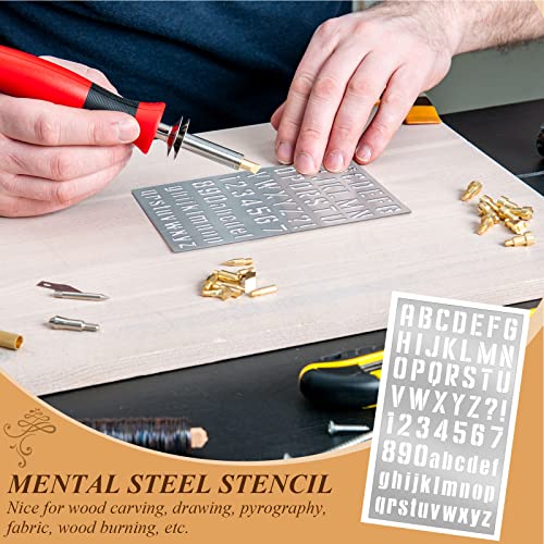 Lewtemi 8 Pcs Metal Journal Stencils, Stainless Metal Stencils Wood Tool Journal Style Scrapbooking DIY Wood Carving Engraving, Painting Planning Small Reusable Painting Template(Classic Style) - style: Classic Style,Retro,Vintage