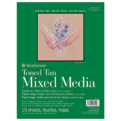 Strathmore Toned Mixed Media Paper Toned Tan 9"X12"-15 Sheets -62462209 - color: Toned Tan, size: 9 x 12 inches