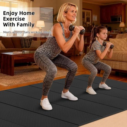 Foldable Yoga Mat 74"x47.2"x 0.4" – Large Yoga Mat - color: Black