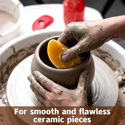 2 Pcs Soft Rubber Pottery Ribs, Silicone Pottery Clay Sculpt Tools for Smooth Finishing Sculpting Shapes Sculpting Mud Trimming Throwing