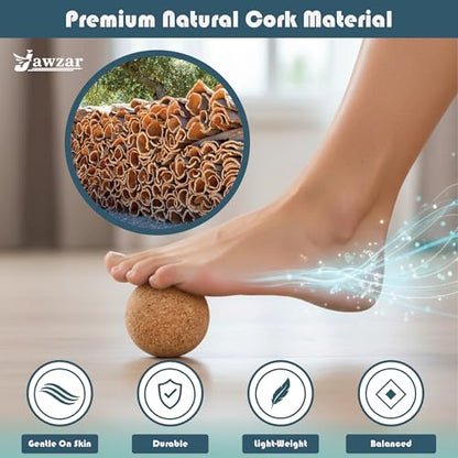 Premium Cork Balance Board – Foot Strengthener & Ankle Stability Trainer for Mobility Support, Fall Prevention & Physical Therapy | Natural Cork Foot Function Trainer for Balance, Rehab & Daily Wellness