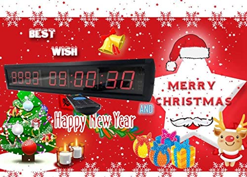 AZOOU 1.8-inch 10 Digits Red Color LED Timer Countdown/Up Wall Mounted Clock with Days Hours Mins Secs