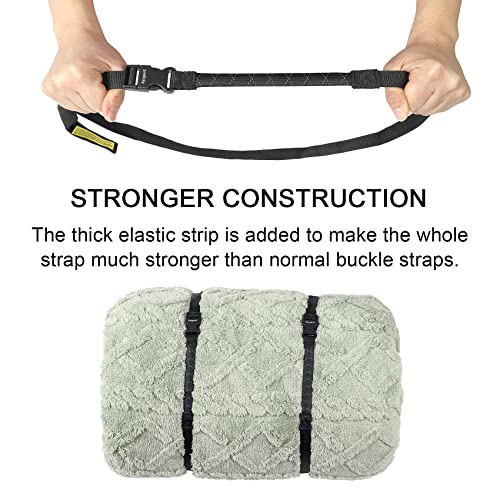 Ayaport Utility Straps with Buckle Quick-Release Adjustable Nylon Straps Black 4 Pack (Stretch-0.75"x48") - size: 0.75"x48"