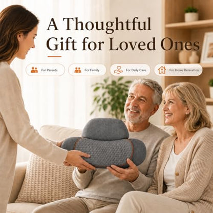 3 in 1 Heated Neck Massage Pillows with Heat for Pain Relief Deep Tissue, Rechargeable Cervical Neck Hump Corrector, Wireless Pillow Supports (No Washable Cover)