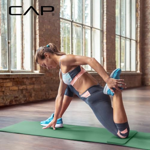 CAP Barbell 1/2-Inch High Density Exercise Yoga Mat with Strap | Multiple Options - color: Green, style: Yoga Mat w/Knee Pad