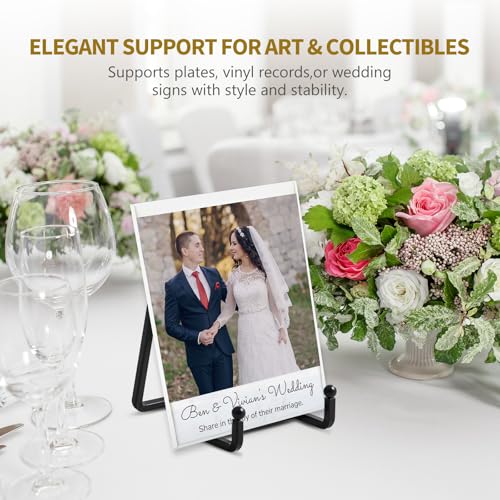 Plate Holder Easel Display Stand - 4.5 inch Metal Plate Stands for Display - Tabletop Picture Stand - Black Iron Easels for Display Pictures | Photo Frames | Book | Decorative Plates | Plaque -4 Pack - size: 4.5 inch (4 pack)