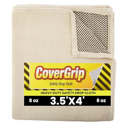Quick Drop 8 oz Canvas Safety Drop Cloth, 3.5' x 4' - size: 3.5’ x 4’, style: 8 oz