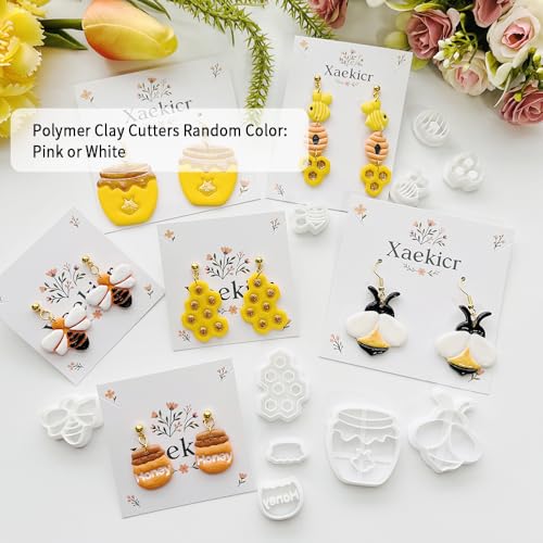 Bee Theme Polymer Clay Cutters Set – Molds, Clay Cutters for Polymer Clay, Clay Earring Tools - color: J color