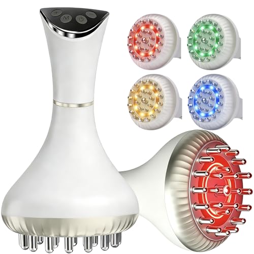 Lymphatic Drainage Massager for Body Sculpting & Cellulite – Body Sculpting Machine & Anti Cellulite Massage Tool for Stretch Marks with 4-Color Light, Pulse, Heat & Vibration for Waist, Legs & Arms