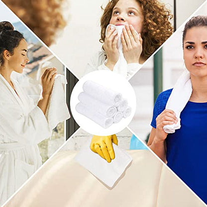 Orighty 6-Pack White Hand Towels - Quick Drying & Absorbent Microfiber Gym Towels 16x28 inches - Lightweight & Thin White Yoga Towel - Multi-Purpose Camping Towel for SPA, Hotel & Bathroom | Quick Drying & Absorbent, Lightweight & Thin White Yoga Towel -