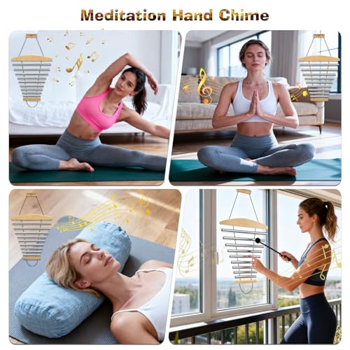 9-Tone Hand Chime with Mallet, Chimes Percussion for Meditation