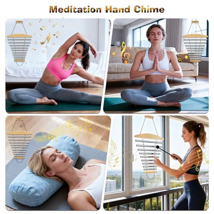 9-Tone Hand Chime with Mallet, Chimes Percussion for Meditation