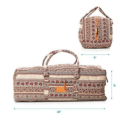 #DoYourYoga Full-Zip Extra Large Yoga Mat Tote Bag with Multi-Functional Storage Pockets for Sports Gym Pilates »Ghanpati« - color: BrownStyle
