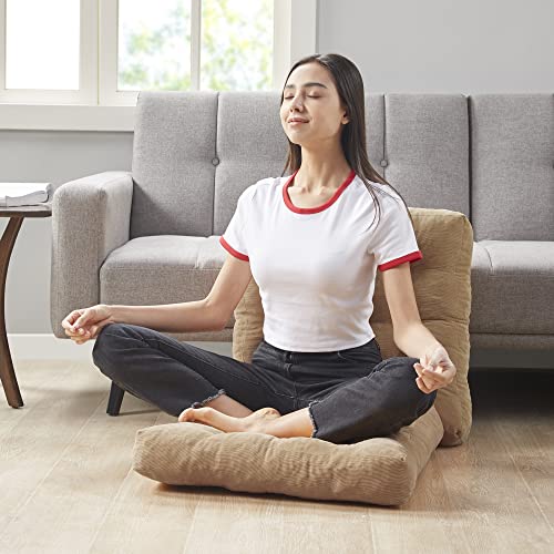 Meditation Floor Pillow, Square Large Pillows Seating for Adults, Tufted Corduroy Floor Cushion for Living Room Tatami, Coffee Brown 22x22 Inch, 1 Count (Pack of 1) | Reading nook & office use, Tatami seating, Breathable corduroy cover, 3.5 in thick, Shre