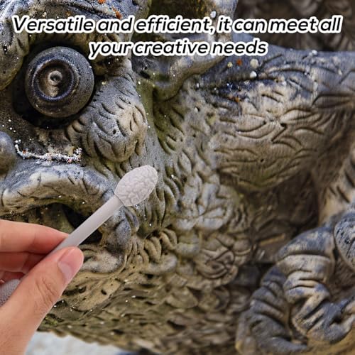 5pcs Clay Texture Roller Set, Oval Doubled-Headed Modeling Clay Stick with Various Patterns and Removable Roller for Pottery & DIY Crafts(Grey)