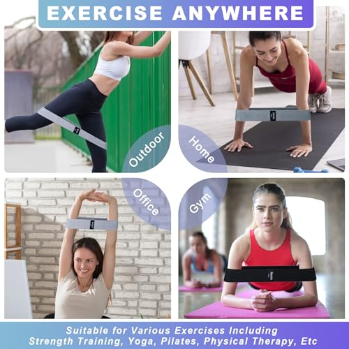 Resistance Bands for Working Out, 3 Levels Fabric Exercise Bands Set - color: Black