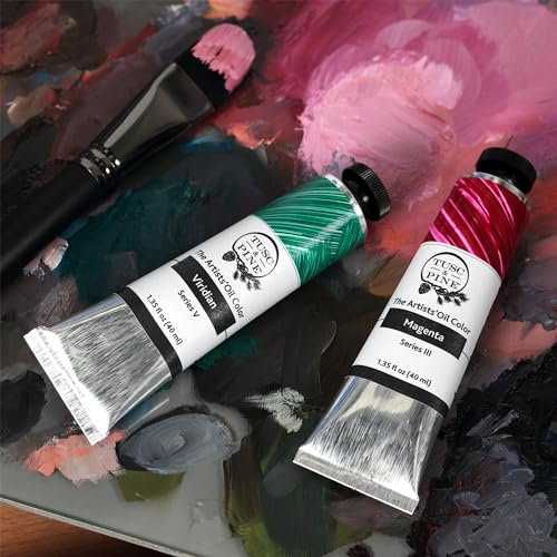 Tusc & Pine Artist Oil Paint - Cerulean Blue, 150 ml, Non-Yellowing, Rich & Creamy Consistency, Maximum Pigment Load, Small Batch Milled Oil Paints Made in the USA - color: Cerulean Blue, size: 5.07 Fl Oz (Pack of 1)