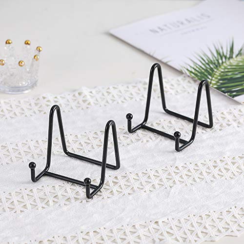 Artliving Plate Stands for Display - Iron Easel Stand Plate Holder Display Stand Picture Frame Stand for Pictures | Photo|Decorative Plate |Dish | Tabletop Art - 3 inch-Black - size: 3“（1 pack）