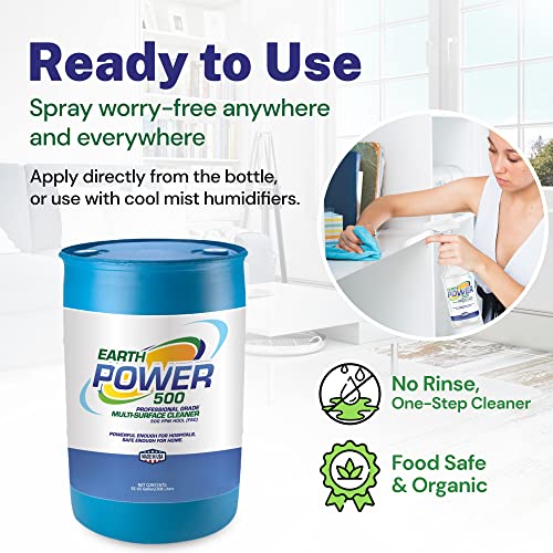 Earth Power Hypochlorous Acid 500 PPM Multipurpose Cleaner – 50 Gallon - style: 50 Gallons