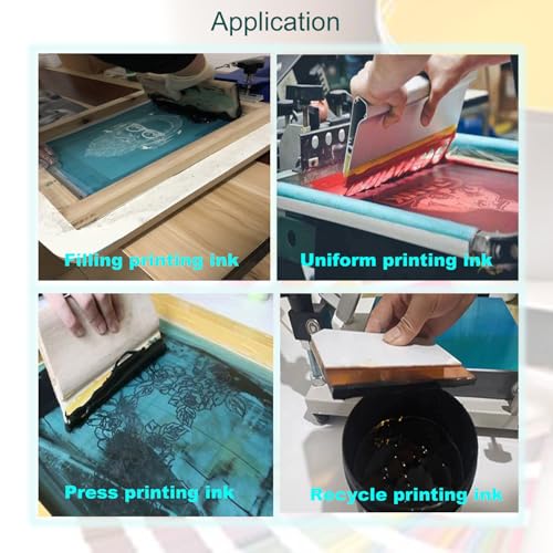 INTBUYING Screen Printing Squeegee Ink Squeegee Wooden Oiliness Scraper 75 Durometer 18inches Long 4 inches Wide with Rubber Blade and Wooden Handle - size: 18 inches long