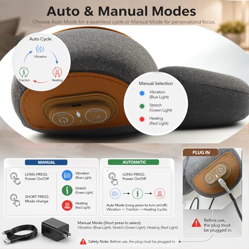 3 in 1 Heated Neck Massage Pillow Support for Neck Hump