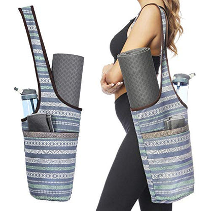 Yoga Mat Bag With Large Size Pocket and Zipper Pocket, Strap Bag, Fit Most Size Mats, Bags and Carriers for Women - color: Namaste