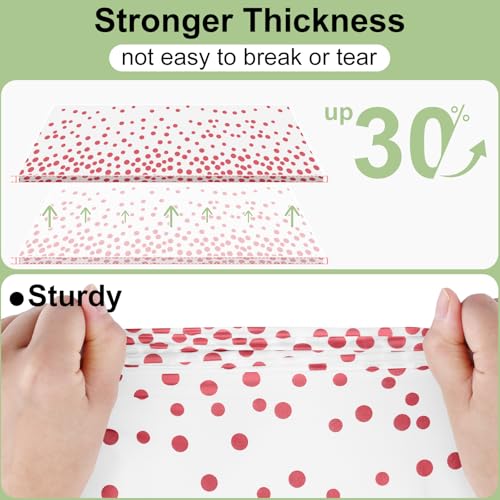 3 Packs Dot Disposable Table Cloth, 54 x 108 Inch Waterproof Plastic Tablecloth, Rectangle Pink Dots in White Table Covers for Picnic, Birthday, Party and Back to School - color: Pink in White, size: 54" x 108"