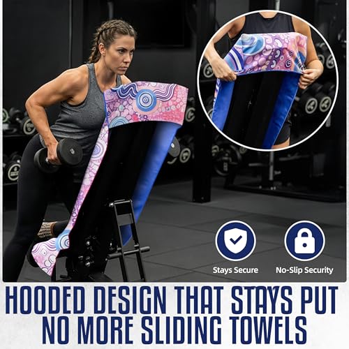 CHEEKY WINX Hooded Microfiber Gym Towel – Highly Absorbent Car Seat Towel with Carry Bag – Double-Sided Sweat Towel, Reversible, Quick Dry & Sand-Resistant Fabric, Joy, 130 x 60cm - color: Joy