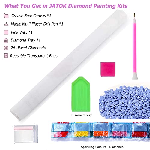 JATOK Alphabet Diamond Painting Kits for Adults Kids Beginners, 5D Diamond Art Full Round Drill DIY Gem Pictures Arts Paint by Number Kits for Home Wall Decor 11.8x11.8in | Full Round Drills Diamond Art Kits for Beginners, customize own alphabet, DIY Gem