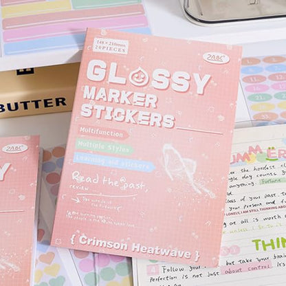 Crimson Heat Wave Label Sticker Scrapbooking Supplies for Junk Journal, 20 Sheets Stickers - Ephemera Stickers Book(TZ-012-002) - color: Crimson Heat Wave Label