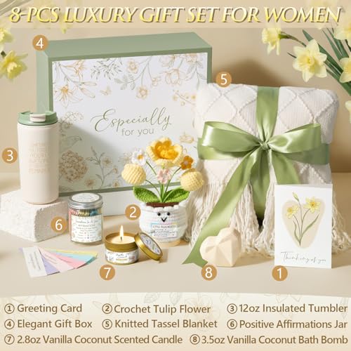 Birthday Gifts for Women Mom Get Well Soon Gift Baskets Self Care Package - color: Beige-vanilla Coconut