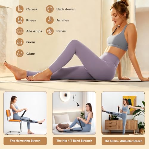 Hamstring Stretcher, Knee Extension Device for Knee Extension & Pain Relief, Adjustable Low Back, Calf, Leg & Hip Stretching Device for Flexibility, ACL Surgery Recovery Physical Therapy Equipment