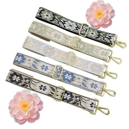 1.5" Wide Purse Strap Adjustable Replacement Gold Hardware Long Crossbody Bag Strap for Thick Shoulder Bags Canvas Handbags Straps - color: Gold Hardware-A-Blue