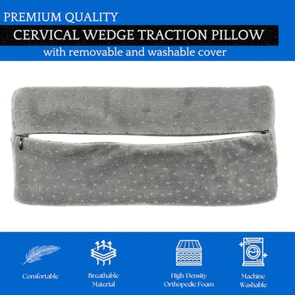 Cervical Traction Wedge Pillow - Neck Shoulder Scapula Relaxer - Gentle Spinal Correction - Posture, Occiput Release, Headaches & Migraines