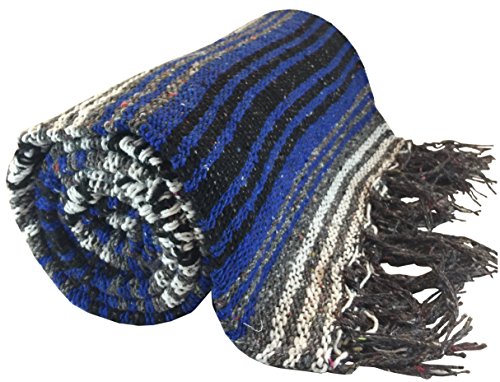 Prickly Octopus Large Hand Woven Mexican Blanket - Serape Blanket - Mexican Yoga Blanket - Assorted Colors (6'X4')