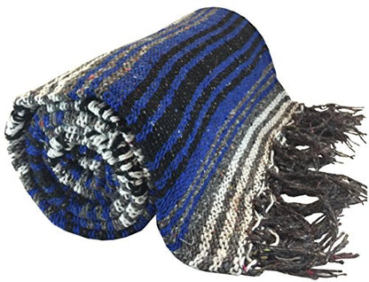 Prickly Octopus Large Hand Woven Mexican Blanket - Serape Blanket - Mexican Yoga Blanket - Assorted Colors (6'X4')