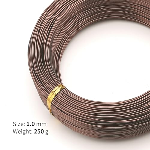 Bronze-1.0-Anodized Aluminum Bonsai Training Wire 250g Large Roll,Many Size to Choose,KSVZS Bendable Metal Wire for Crafts,Sculpting,Armature and Daily Use,Necessities for Family - size: Bronze-1.0, style: Bronze-1.0