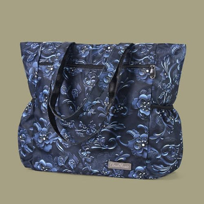 CLOUDMUSIC Shoulder Tote Bag For Nurses Teachers Work Gym Travel Beach Women With Large Capacity Waterproof - color: Mystery Blosoom