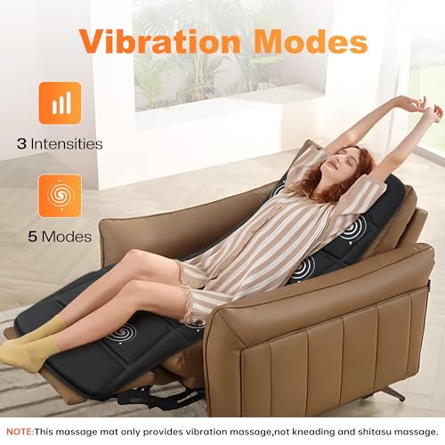 CILI Full Body Massage Mat with Heat, Upgrade Graphene Heating Vibration Back Massage Pad, Full Body Massager for Bed Chair Sofa, Massage Mattress Pad, Ideal Gifts for Mom Dad