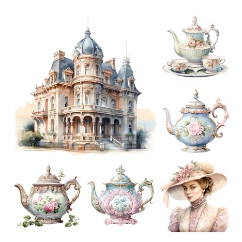 XERE 114 Pcs Pastel Victorian Era Scrapbook Stickers Set, Aesthetic Sticker for Scrapbooking and Journaling, Junk Journal Supplies, Bullet Journals Materials, Planner Arts Craft Collage Supplies - color: Pastel