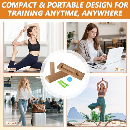 Cork Balance Board, Foot Collective Cork Balance, 4-in-1 Foot Strengthener, Premium Natural Corks, Foot Balance Trainer for Relief, Home Gym & Office Fitness Equipment