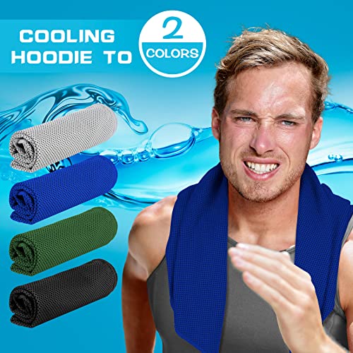 Bencailor 4 Pcs Cooling Towel,Black, Royal Blue, Light Gray, Military Green - color: Black, Royal Blue, Light Gray, Military Green, style: Classic