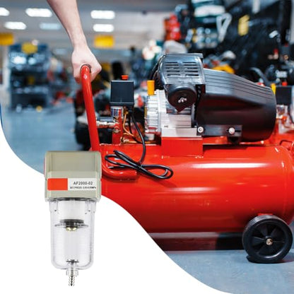 Joyzan Water Oil Separator Filter, Air Compressor Replacement AF2000 | Pneumatic 1/4 inch NPT Inlet Outlet Particulate Airbrush Moisture Trap Cleaner Compressed in Line Dryer Fitting Paint Spray
