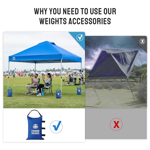 CROWN SHADES Sand Bags for Canopy Legs, 120 LBS, Blue (Unfilled) - color: Blue, size: 120lbs